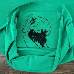 Crazy Dog T-Shirts Green Dinosaur Tee Shirt